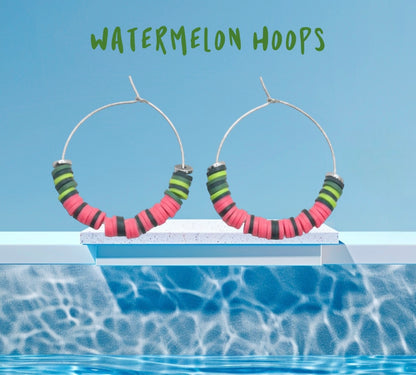 Watermelon Hoop Earrings