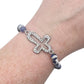 Sodalite Rhinestone Cross Bracelet