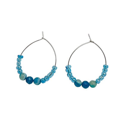 Azure Mist Hoop Earrings