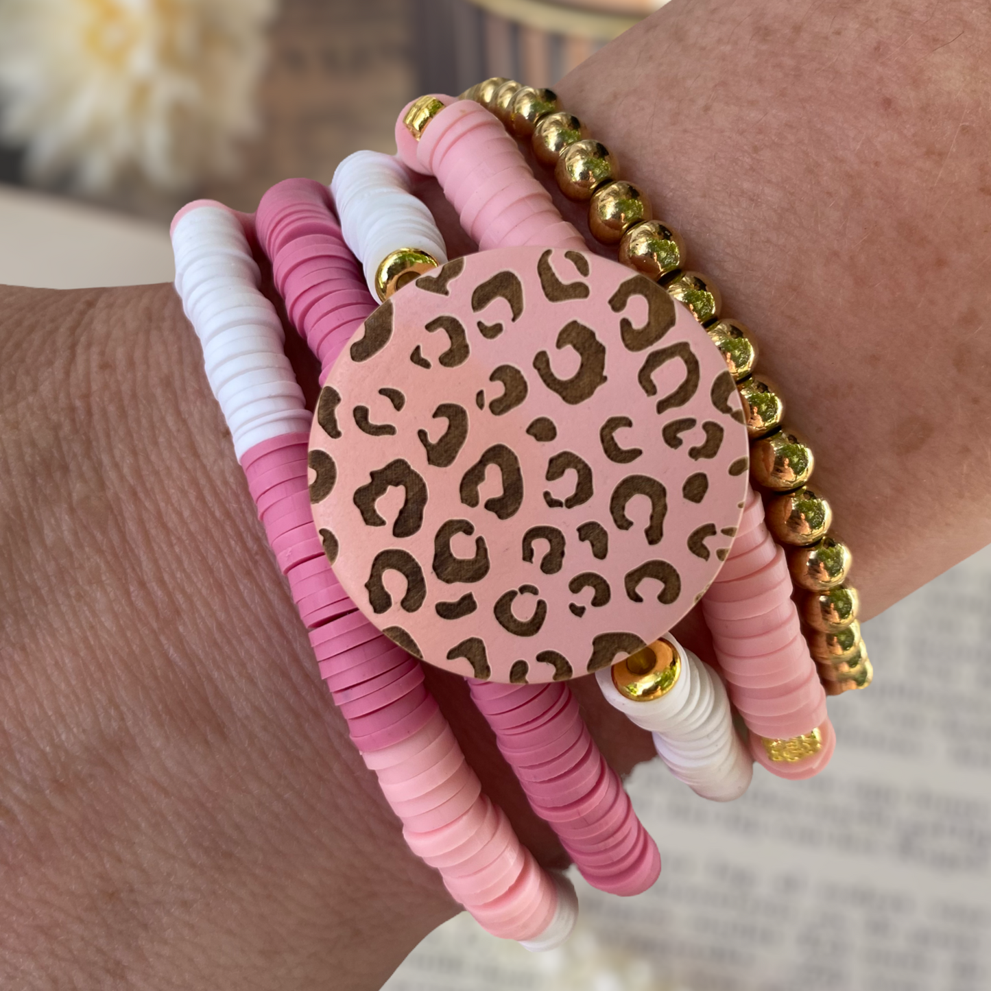 Pink Leopard Stretchy Stack