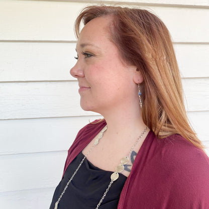 Sodalite Cross Earrings